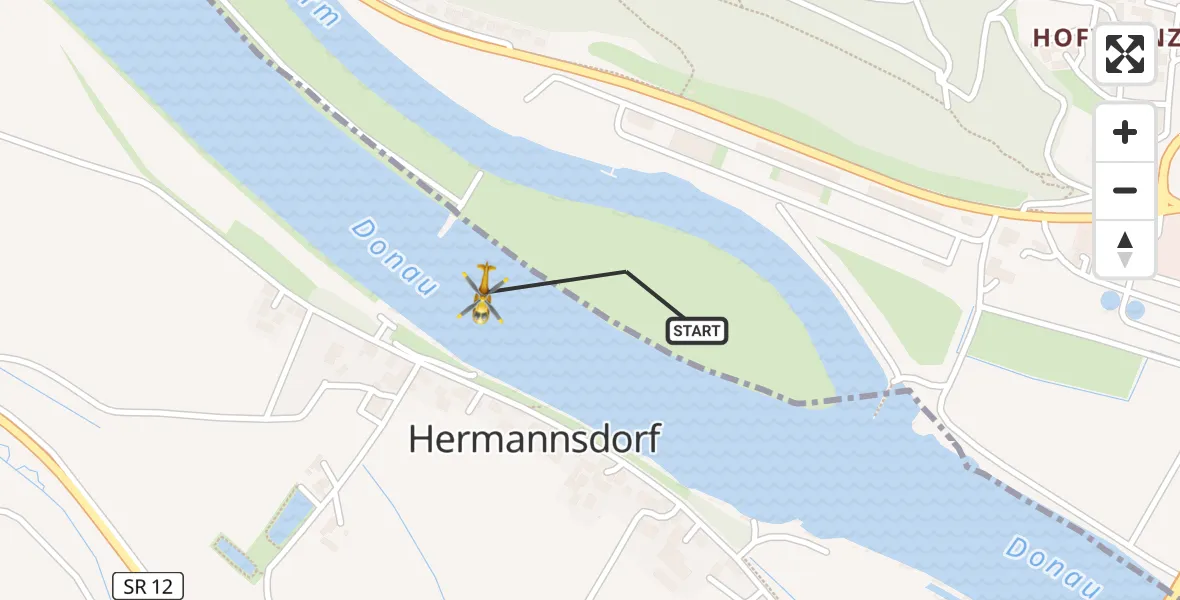 Flugroute Rettungshubschrauber Bogen - Aiterhofen, 05 Mai 2026, 11:03