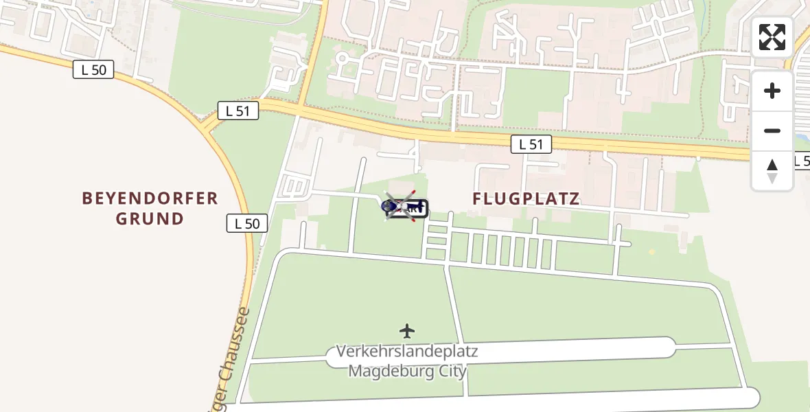 Flugroute Polizeihubschrauber Magdeburg City Flugplatz - Magdeburg City Flugplatz, 05 Mai 2026, 11:06