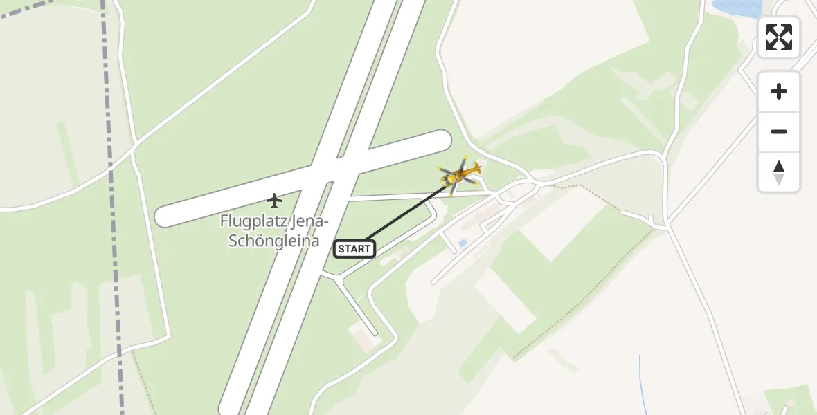 Flugroute Rettungshubschrauber Jena-Schöngleina Flugplatz - Jena-Schöngleina Flugplatz, 05 Mai 2026, 11:33