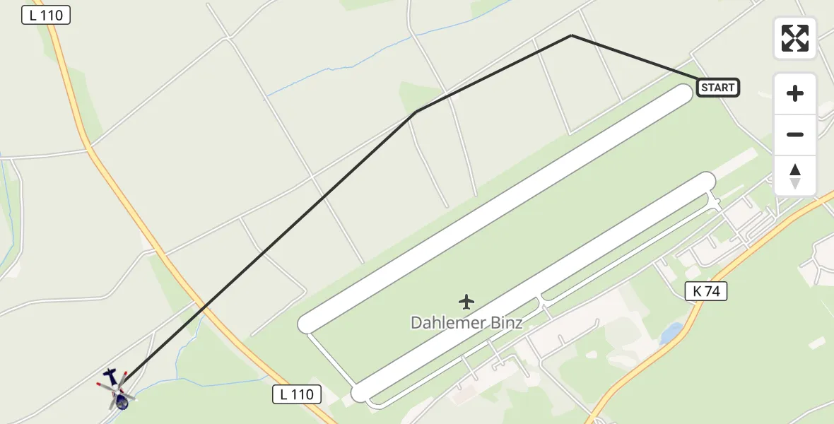 Flugroute Polizeihubschrauber Dahlem - Dahlem, 05 Mai 2026, 12:28