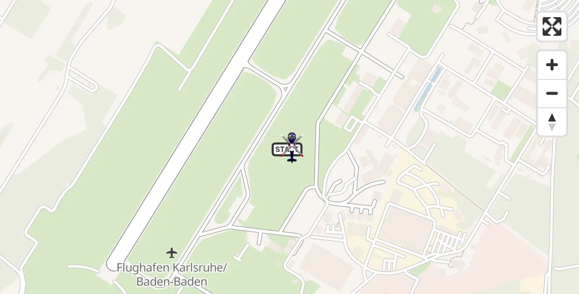 Flugroute Polizeihubschrauber Karlsruhe Baden-Baden Flughafen - Karlsruhe Baden-Baden Flughafen, 05 Mai 2026, 12:40
