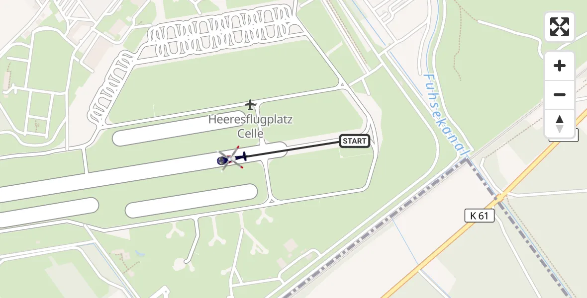 Flugroute Polizeihubschrauber Celle Army Flugplatz - Celle Army Flugplatz, 05 Mai 2026, 12:44