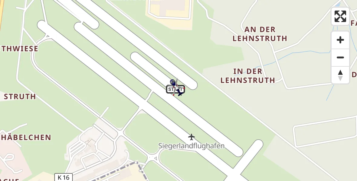 Flugroute Polizeihubschrauber Siegerland Flughafen - Siegerland Flughafen, 05 Mai 2026, 12:46