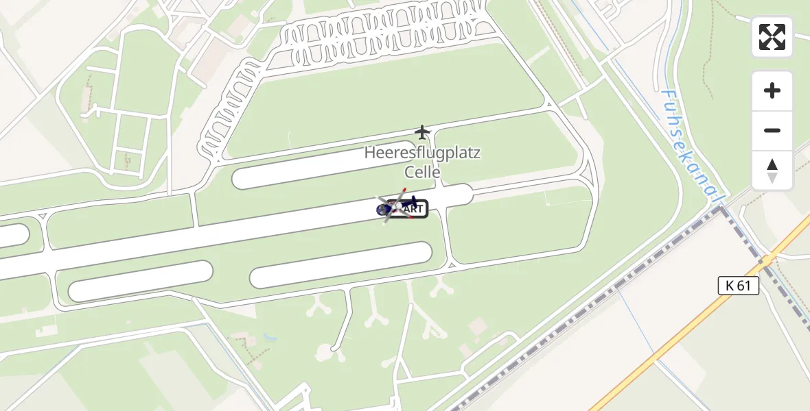 Flugroute Polizeihubschrauber Celle Army Flugplatz - Celle Army Flugplatz, 05 Mai 2026, 12:47