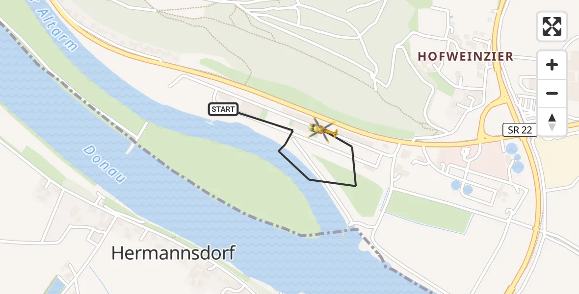 Flugroute Rettungshubschrauber Bogen - Bogen, 05 Mai 2026, 13:14