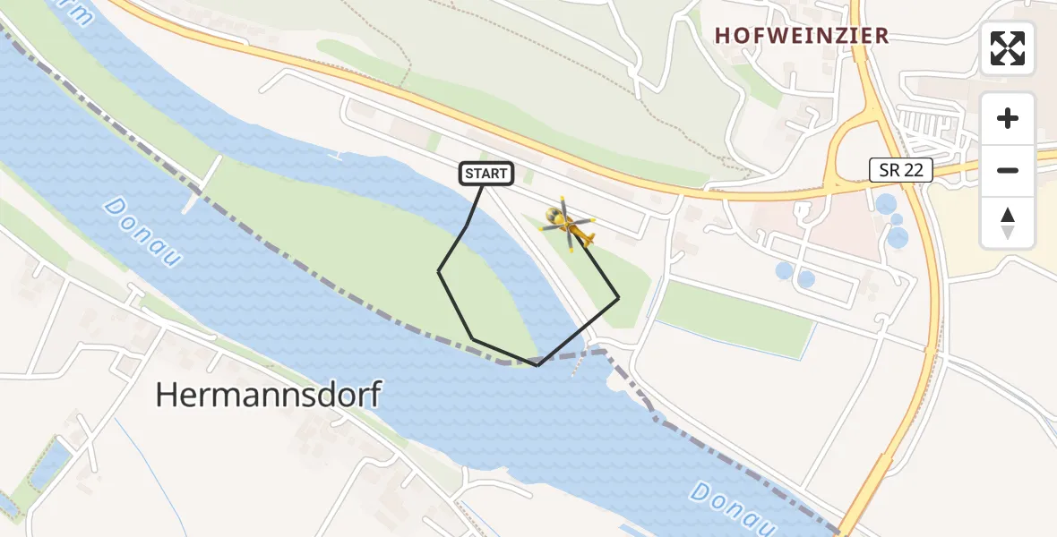 Flugroute Rettungshubschrauber Bogen - Bogen, 05 Mai 2026, 13:29