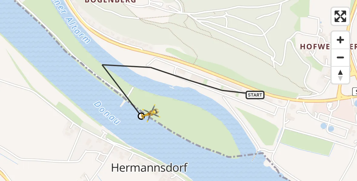 Flugroute Rettungshubschrauber Bogen - Bogen, 05 Mai 2026, 13:40