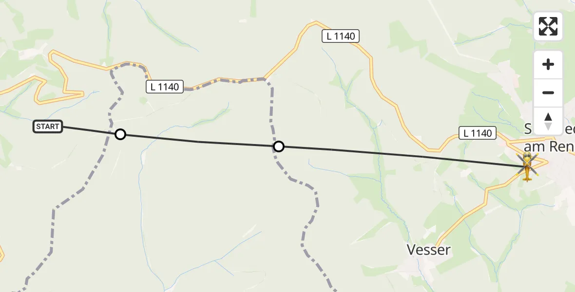 Flugroute Rettungshubschrauber Suhl - Suhl, 05 Mai 2026, 16:14