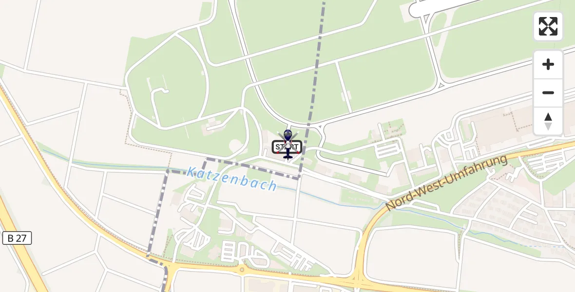 Flugroute Polizeihubschrauber Flughafen Stuttgart - Flughafen Stuttgart, 05 Mai 2026, 16:21