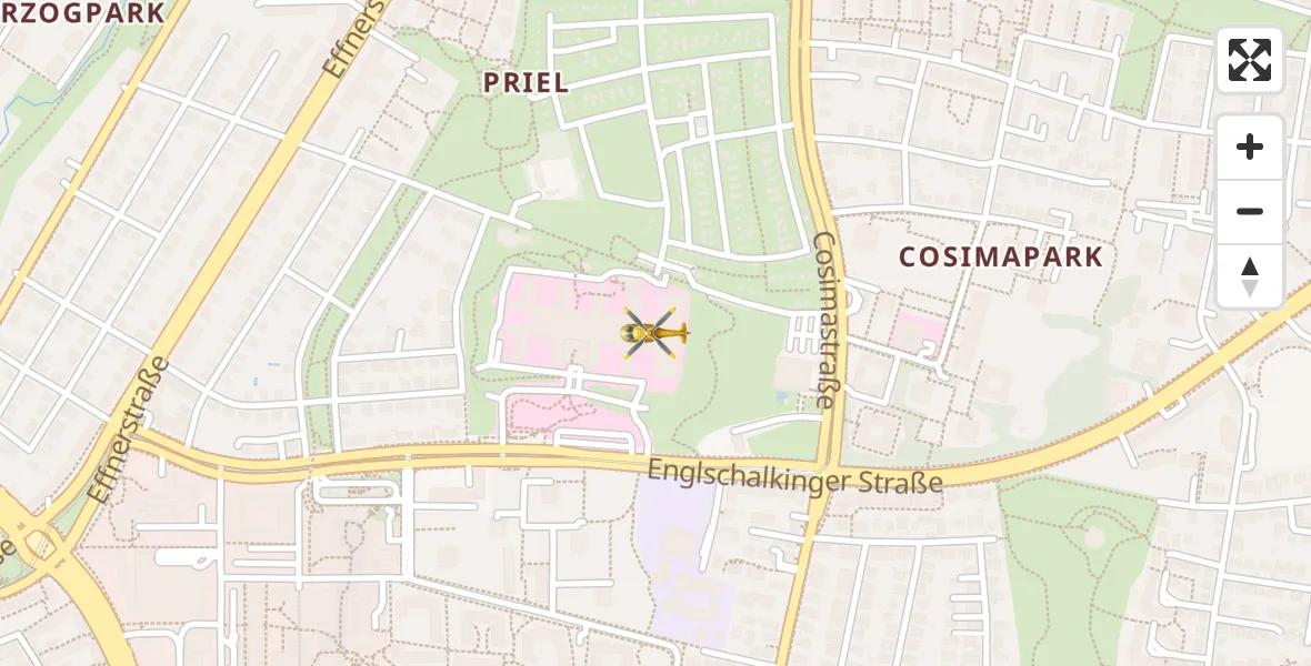 Flugroute Rettungshubschrauber München Bogenhausen Hospital - München Bogenhausen Hospital, 05 Mai 2026, 21:17