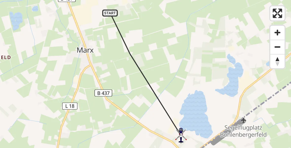 Flugroute Polizeihubschrauber Friedeburg - Friedeburg, 06 Mai 2026, 06:42