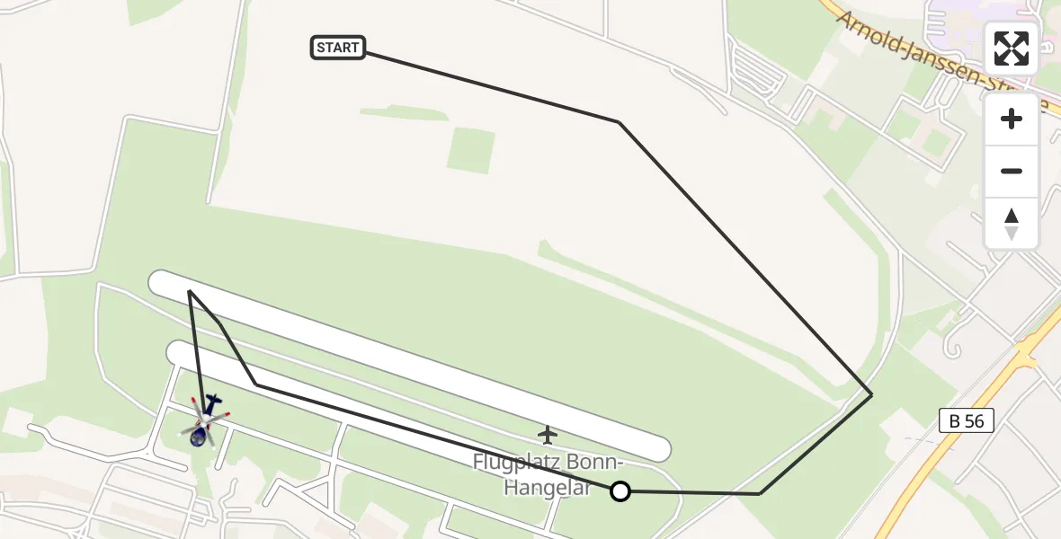 Flugroute Polizeihubschrauber Sankt Augustin - Bonn-Hangelar Flugplatz, 06 Mai 2026, 08:22