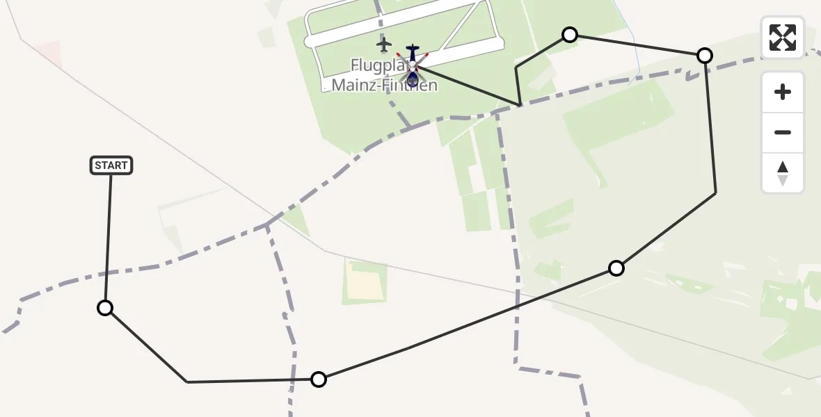 Flugroute Polizeihubschrauber Ingelheim am Rhein - Mainz-Finthen Flugplatz, 06 Mai 2026, 08:55