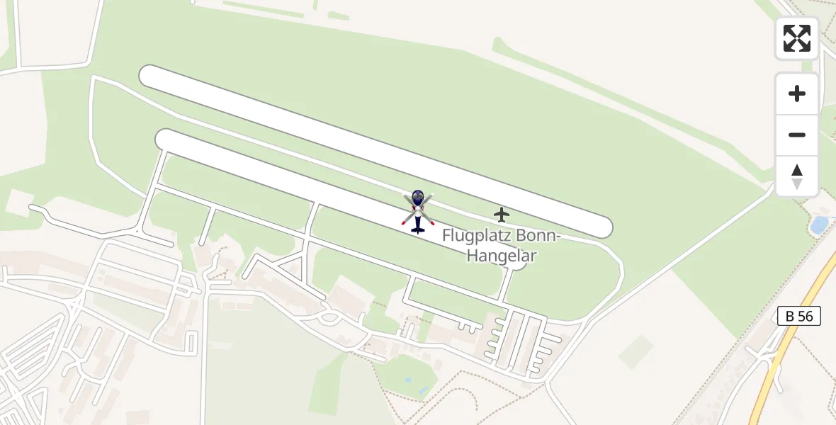 Flugroute Polizeihubschrauber Bonn-Hangelar Flugplatz - Bonn-Hangelar Flugplatz, 06 Mai 2026, 09:10