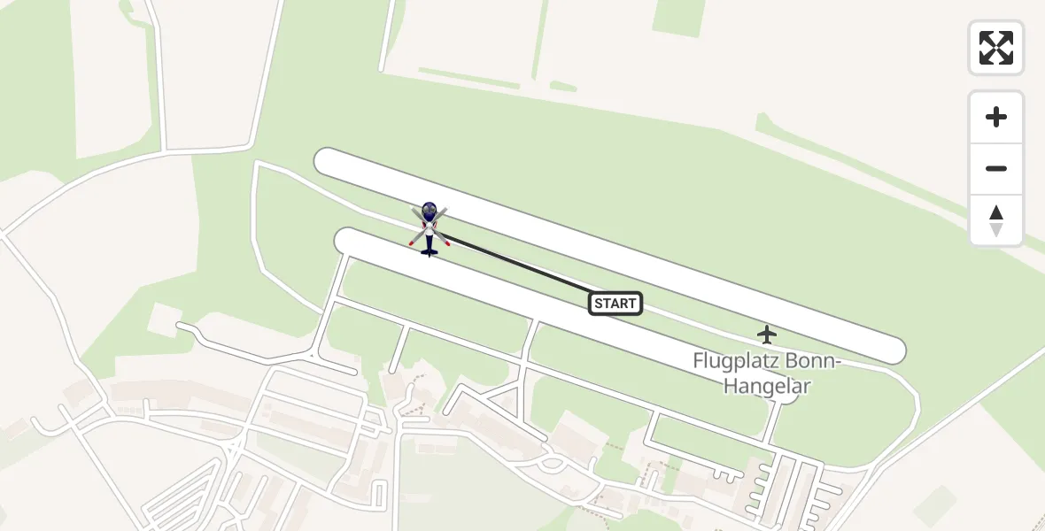 Flugroute Polizeihubschrauber Bonn-Hangelar Flugplatz - Bonn-Hangelar Flugplatz, 06 Mai 2026, 09:15