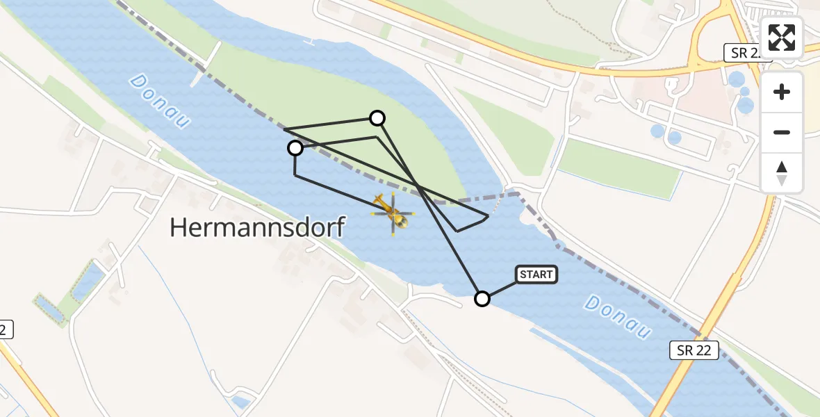 Flugroute Rettungshubschrauber Bogen - Aiterhofen, 06 Mai 2026, 09:22