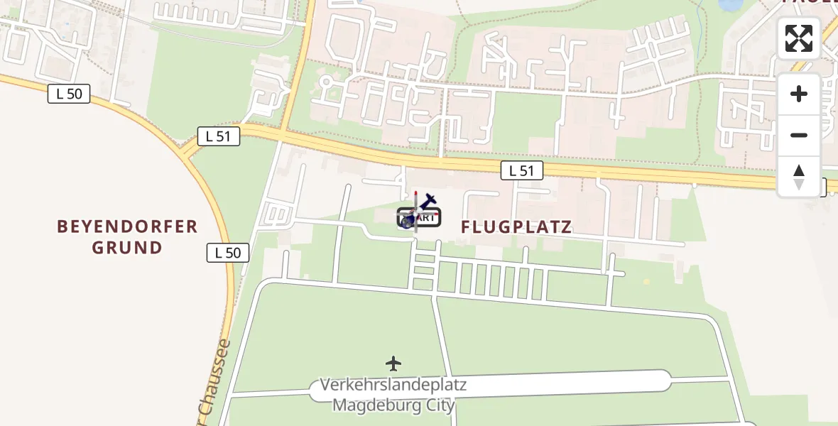 Flugroute Polizeihubschrauber Magdeburg City Flugplatz - Magdeburg City Flugplatz, 06 Mai 2026, 10:30