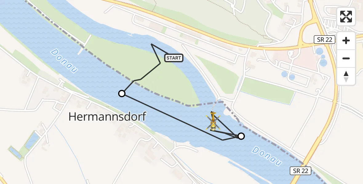 Flugroute Rettungshubschrauber Bogen - Bogen, 06 Mai 2026, 11:07