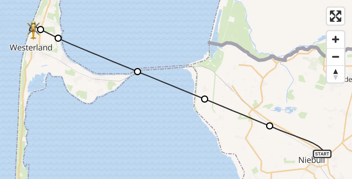 Flugroute Rettungshubschrauber Niebüll - Sylt, 06 Mai 2026, 12:10