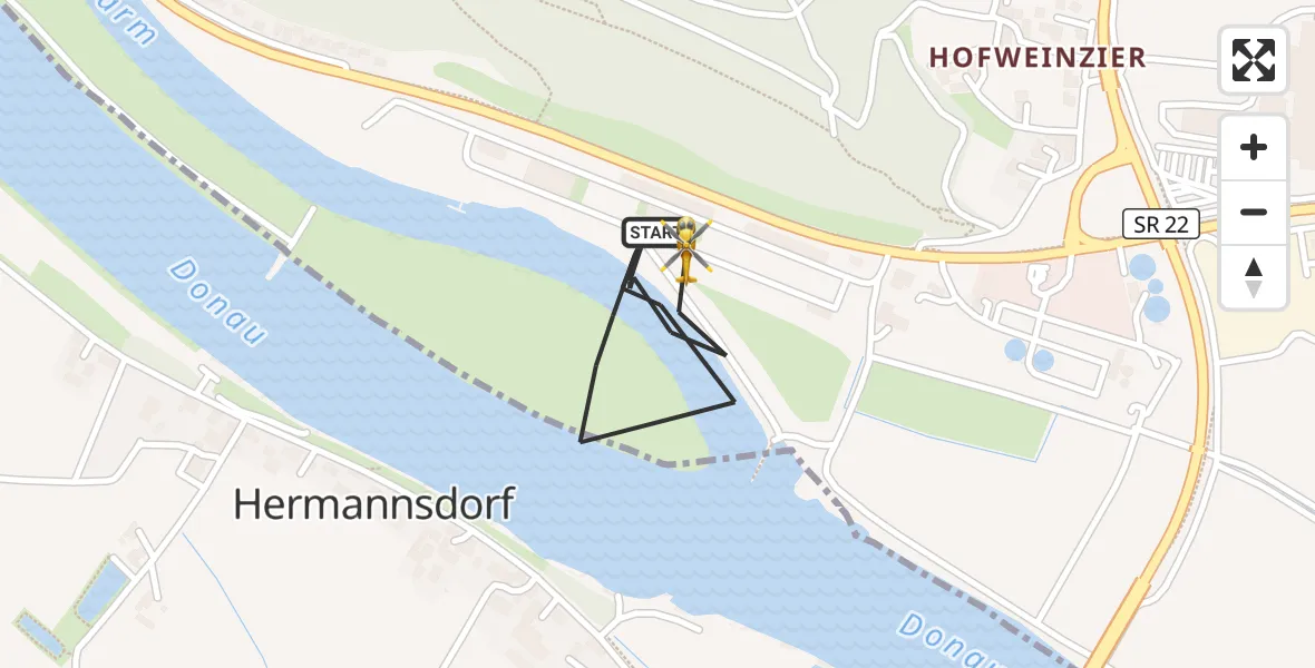 Flugroute Rettungshubschrauber Bogen - Bogen, 06 Mai 2026, 13:05