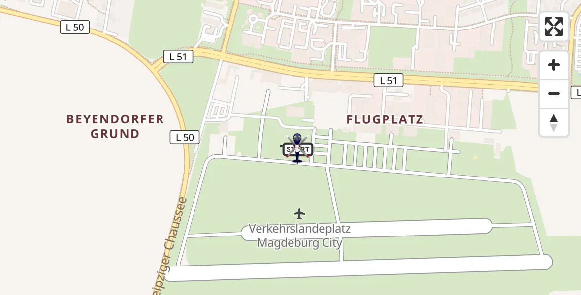 Flugroute Polizeihubschrauber Magdeburg City Flugplatz - Magdeburg City Flugplatz, 06 Mai 2026, 13:27