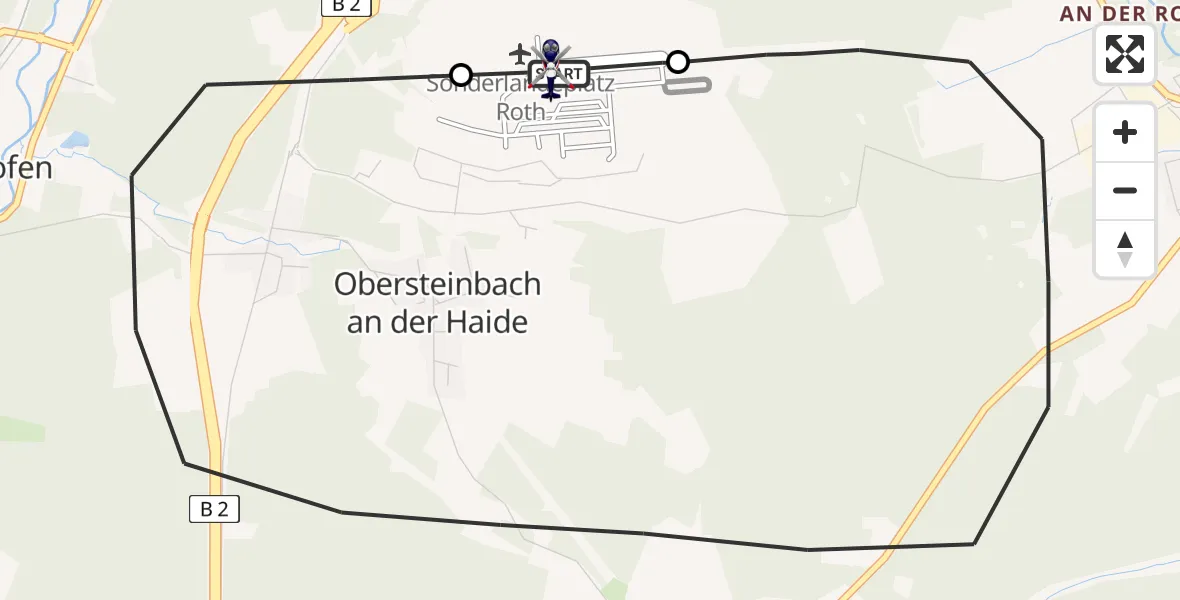 Flugroute Polizeihubschrauber Flugplatz Roth - Flugplatz Roth, 06 Mai 2026, 15:08