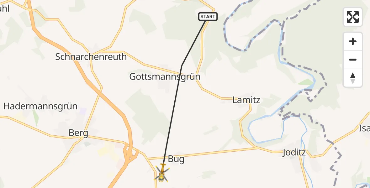 Flugroute Rettungshubschrauber Berg - Berg, 06 Mai 2026, 17:58