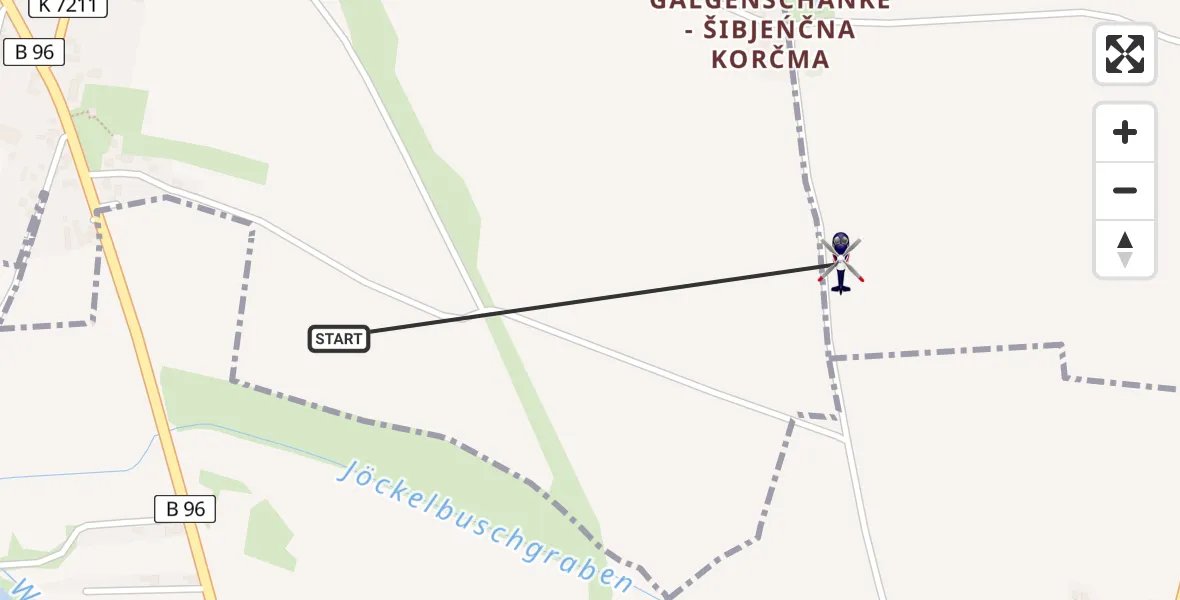 Flugroute Polizeihubschrauber Radibor - Großdubrau, 06 Mai 2026, 19:07