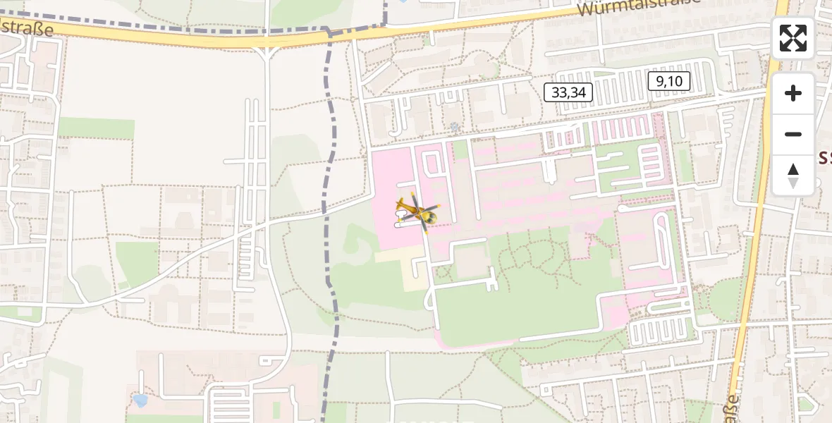 Flugroute Rettungshubschrauber DRF Air Rescue München Hubschrauberlandeplatz - DRF Air Rescue München Hubschrauberlandeplatz, 07 Mai 2026, 02:27