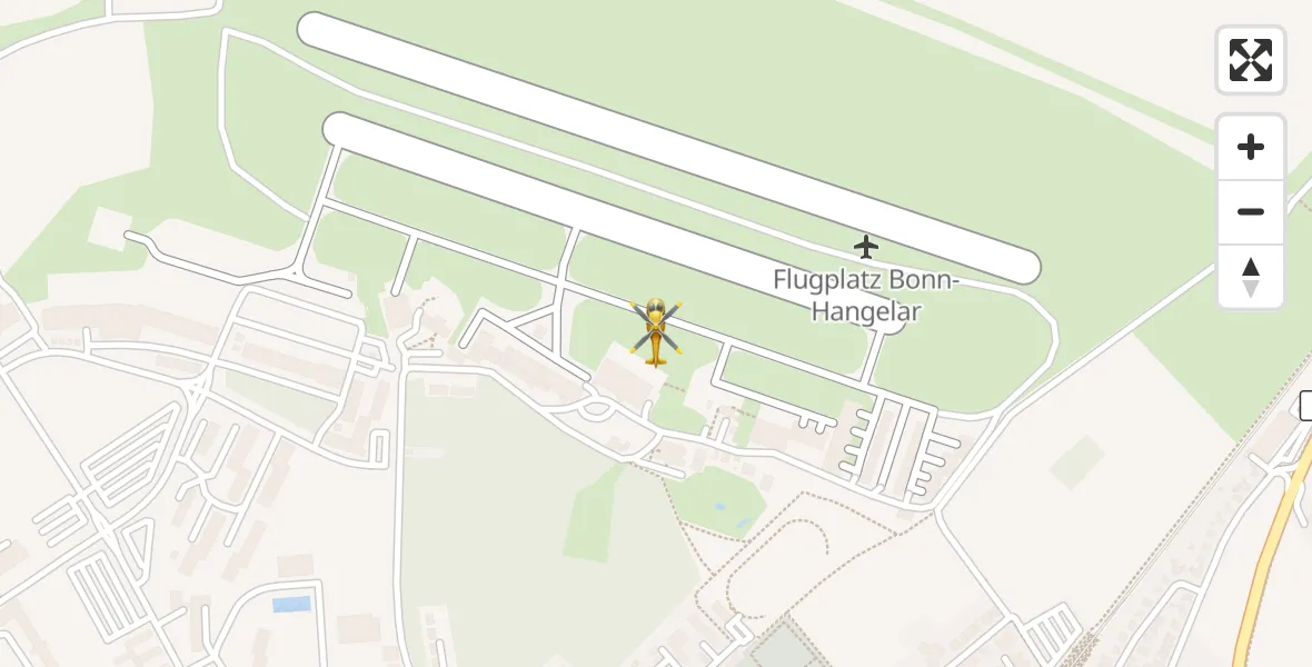 Flugroute Rettungshubschrauber Bonn-Hangelar Flugplatz - Bonn-Hangelar Flugplatz, 07 Mai 2026, 05:39
