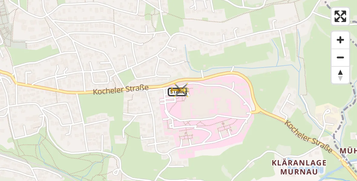 Flugroute Rettungshubschrauber Murnau Accident Hospital - Murnau Accident Hospital, 07 Mai 2026, 06:50