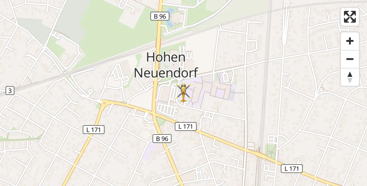 Flugroute Rettungshubschrauber Hohen Neuendorf - Hohen Neuendorf, 07 Mai 2026, 07:53