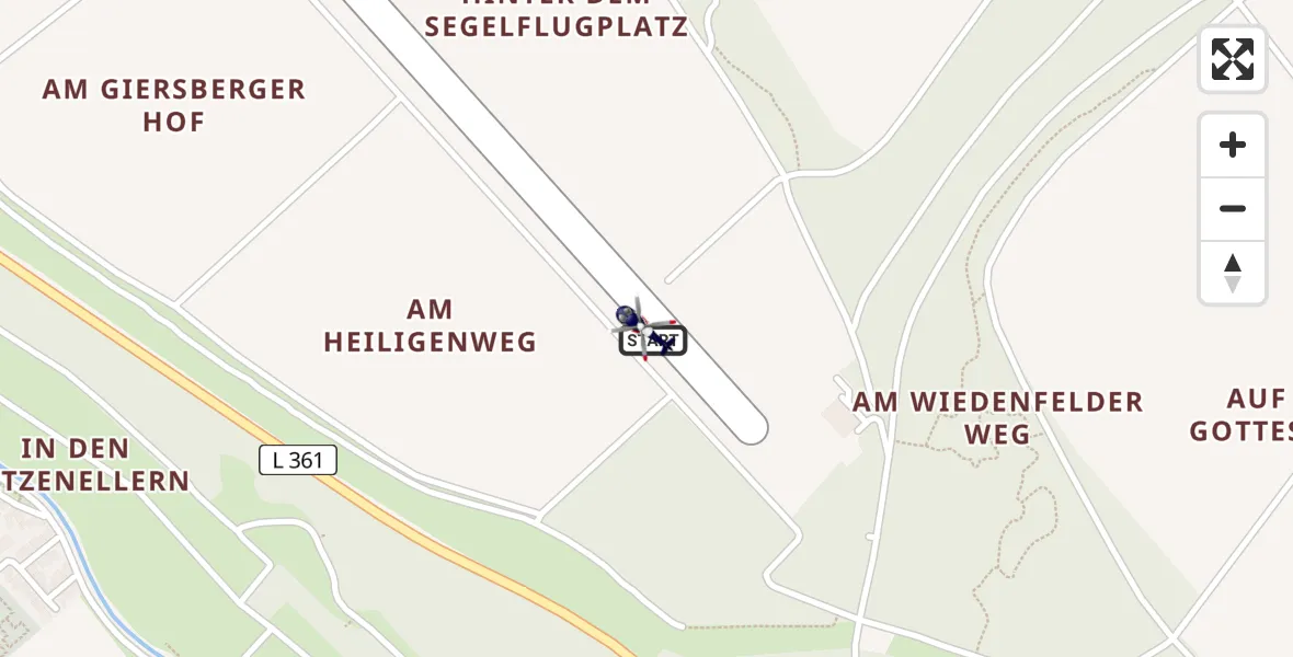 Flugroute Polizeihubschrauber Bergheim Flugplatz - Bergheim Flugplatz, 07 Mai 2026, 08:20