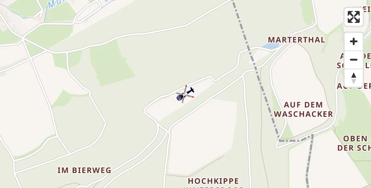 Flugroute Polizeihubschrauber Nideggen - Nideggen, 07 Mai 2026, 08:33