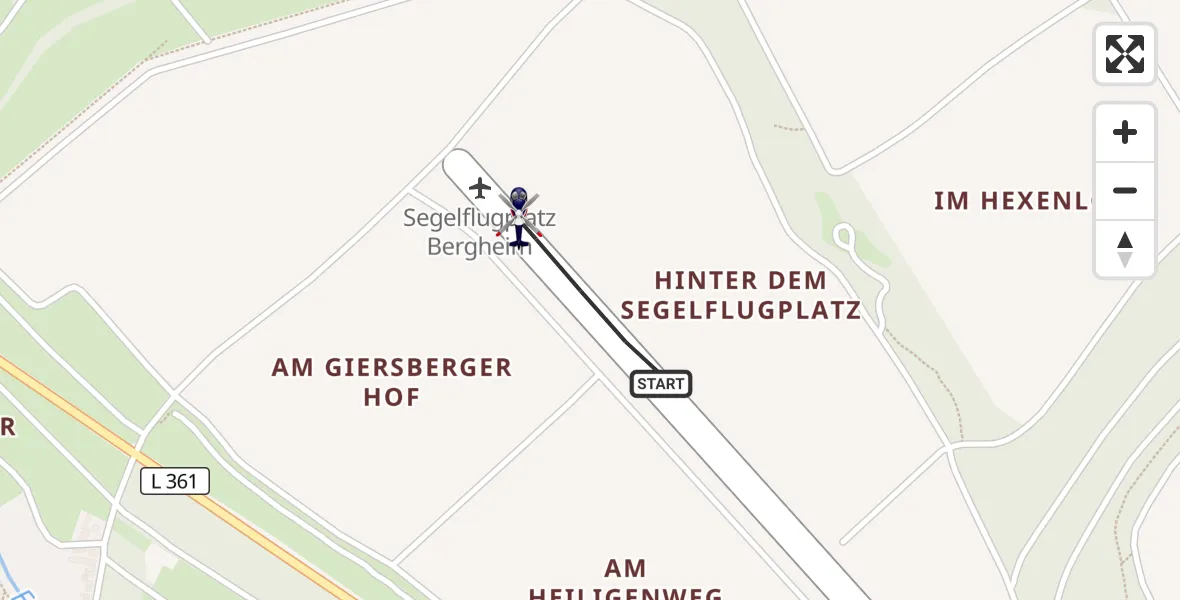 Flugroute Polizeihubschrauber Bergheim Flugplatz - Bergheim Flugplatz, 07 Mai 2026, 08:36