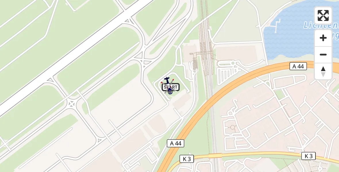 Flugroute Polizeihubschrauber Düsseldorf Flughafen - Düsseldorf Flughafen, 07 Mai 2026, 08:42