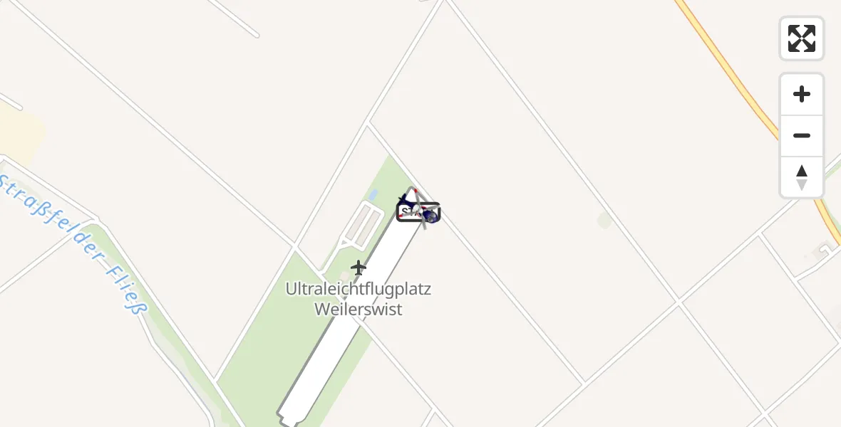 Flugroute Polizeihubschrauber Weilerswist UL - Weilerswist UL, 07 Mai 2026, 08:52
