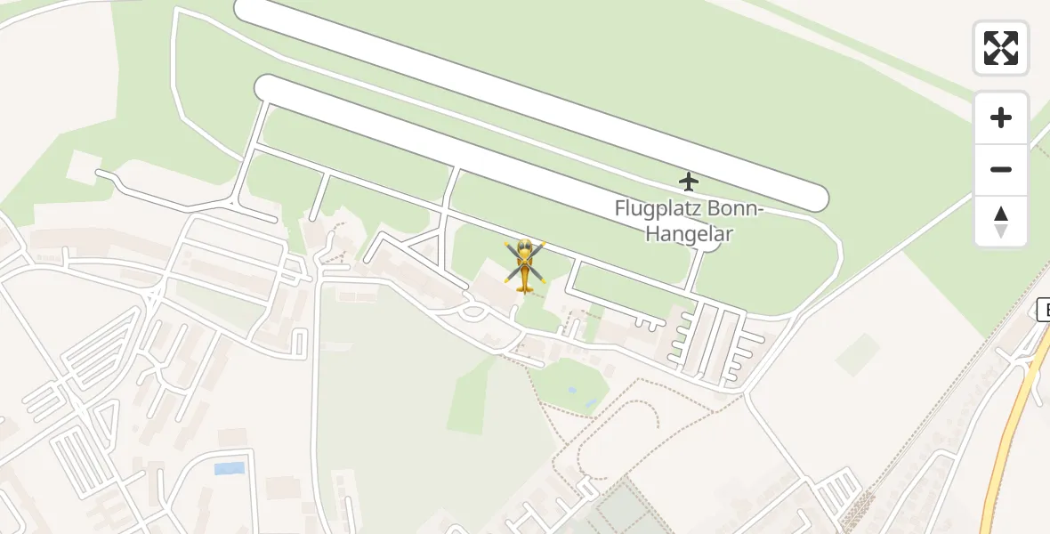 Flugroute Rettungshubschrauber Bonn-Hangelar Flugplatz - Bonn-Hangelar Flugplatz, 07 Mai 2026, 09:07
