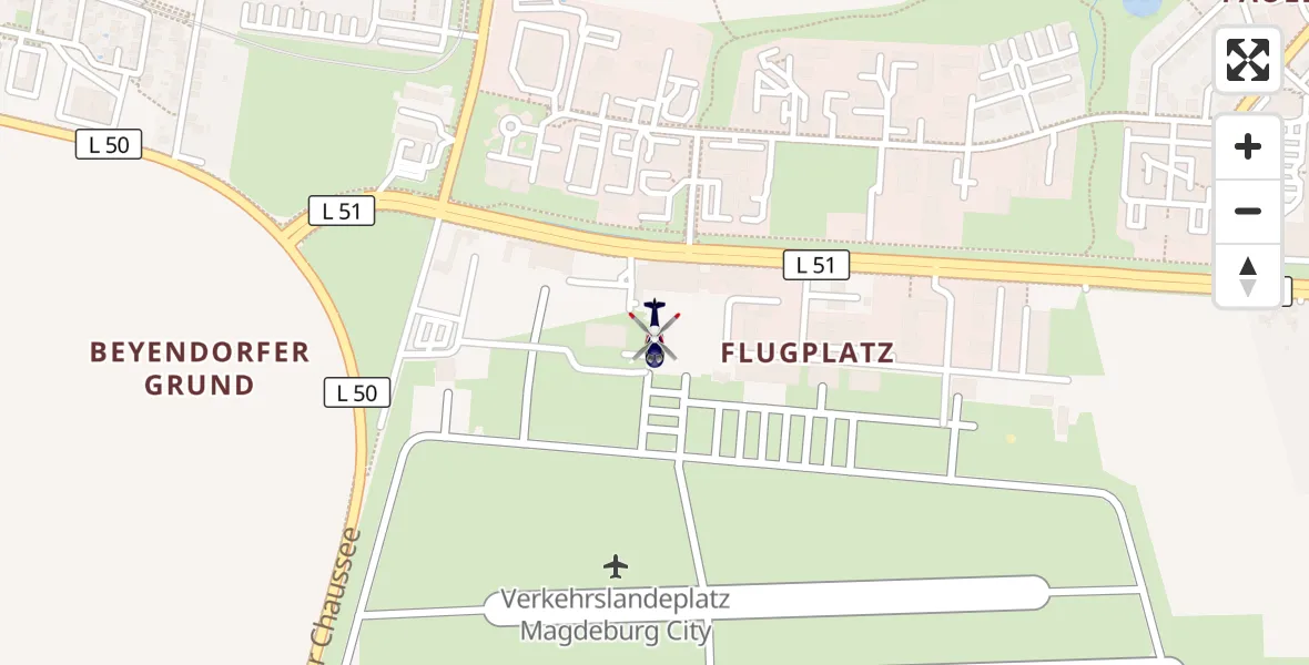 Flugroute Polizeihubschrauber Magdeburg City Flugplatz - Magdeburg City Flugplatz, 07 Mai 2026, 09:12