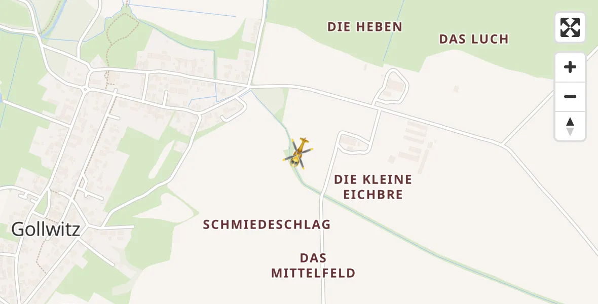 Flugroute Rettungshubschrauber Brandenburg an der Havel - Brandenburg an der Havel, 07 Mai 2026, 10:54