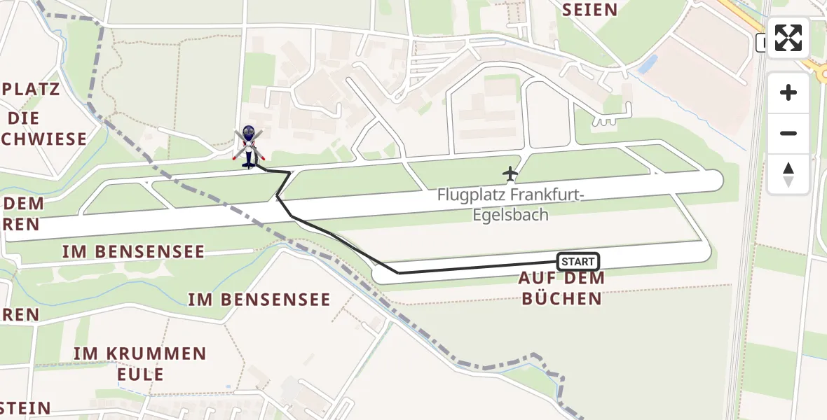 Flugroute Polizeihubschrauber Flughafen Frankfurt-Egelsbach - Flughafen Frankfurt-Egelsbach, 07 Mai 2026, 11:03