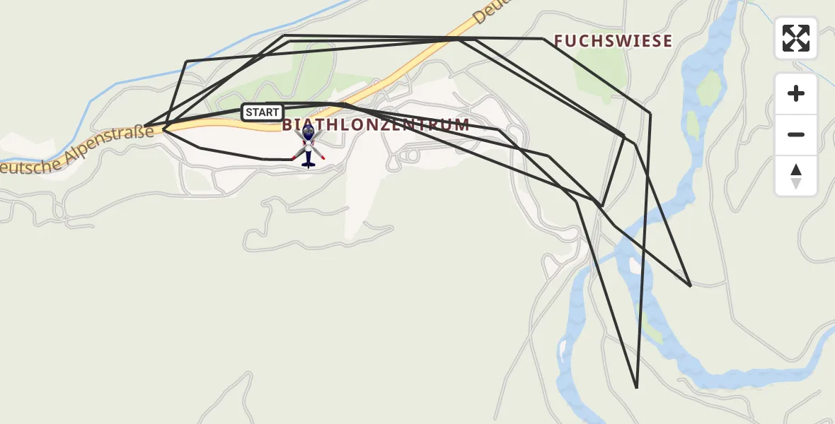 Flugroute Polizeihubschrauber Ruhpolding - Ruhpolding, 07 Mai 2026, 12:12