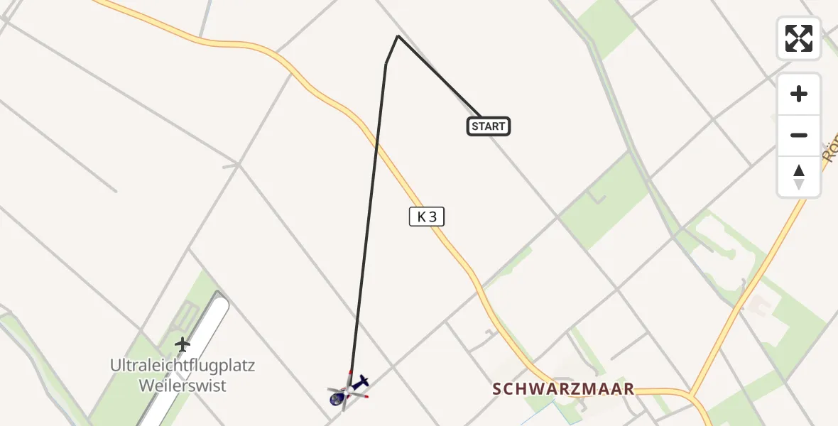 Flugroute Polizeihubschrauber Weilerswist - Weilerswist, 07 Mai 2026, 12:33