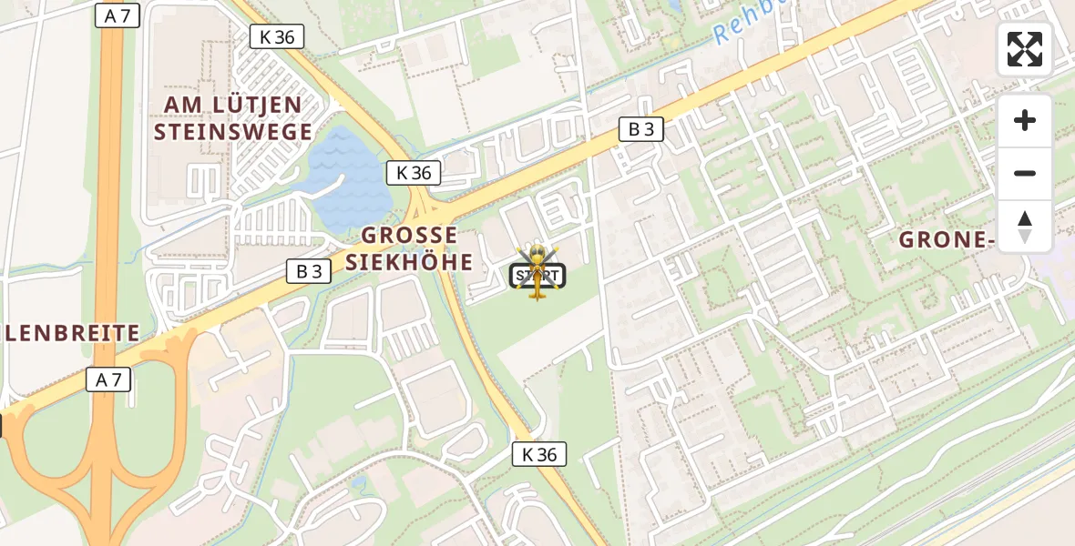 Flugroute Rettungshubschrauber Göttingen - Göttingen, 07 Mai 2026, 13:38
