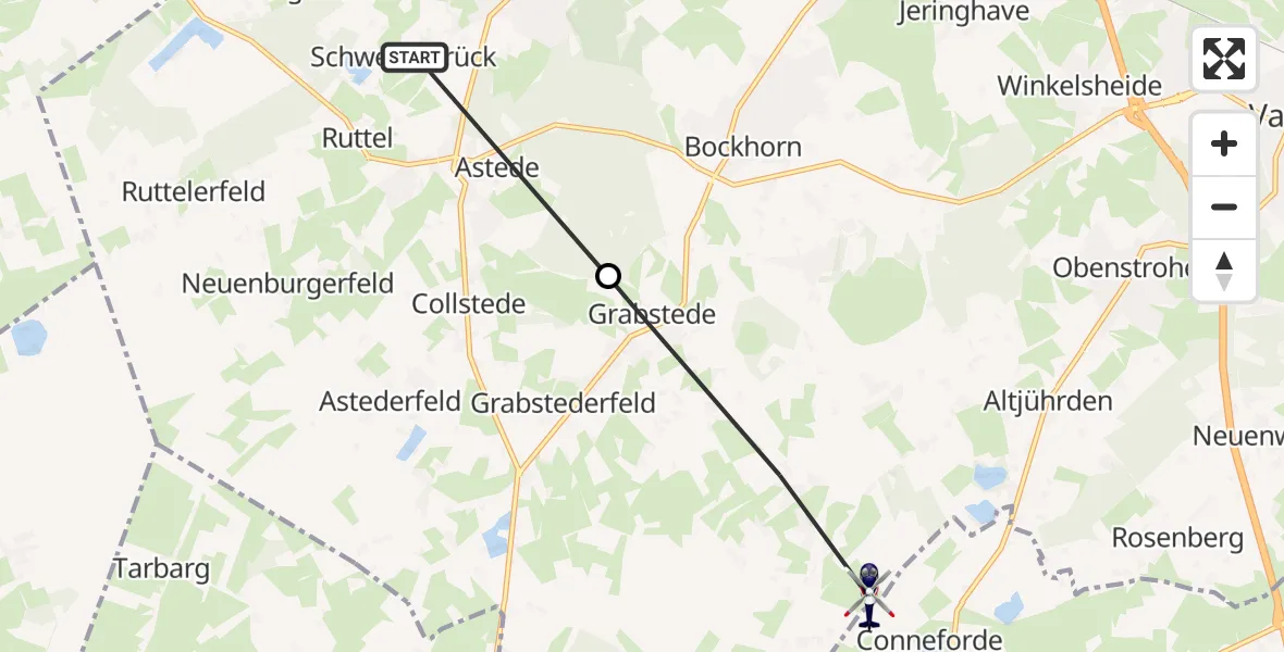 Flugroute Polizeihubschrauber Zetel - Varel, 07 Mai 2026, 16:59