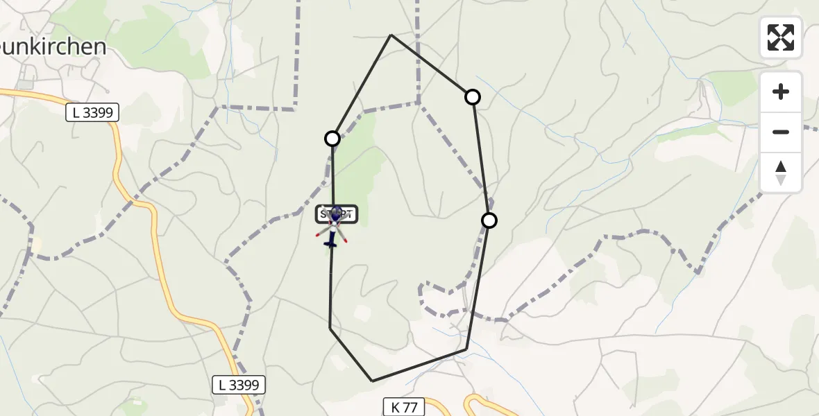 Flugroute Polizeihubschrauber Reichelsheim (Odenwald) - Reichelsheim (Odenwald), 07 Mai 2026, 20:18