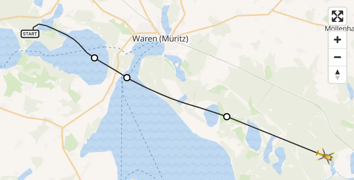 Flugroute Rettungshubschrauber Jabel - Kratzeburg, 08 Mai 2026, 06:32