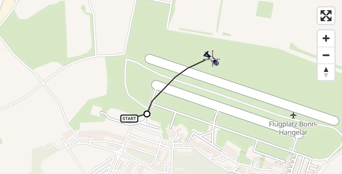 Flugroute Polizeihubschrauber Sankt Augustin - Bonn-Hangelar Flugplatz, 08 Mai 2026, 06:34