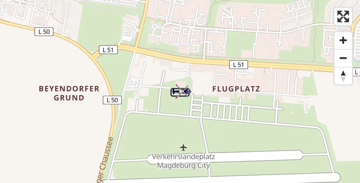 Flugroute Polizeihubschrauber Magdeburg City Flugplatz - Magdeburg City Flugplatz, 08 Mai 2026, 07:05