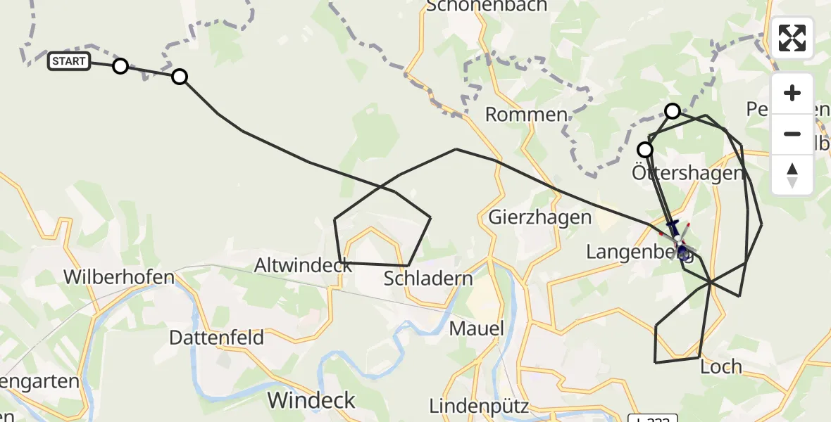 Flugroute Polizeihubschrauber Windeck - Windeck, 08 Mai 2026, 08:28